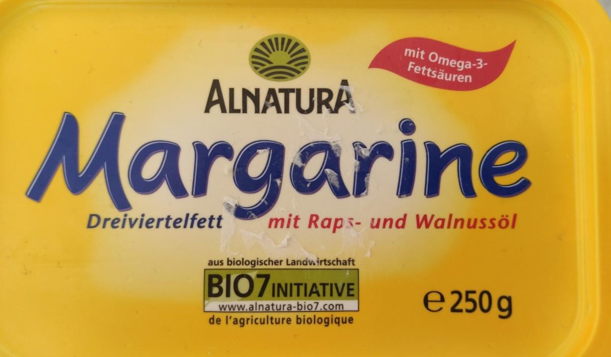 Fotografie - Margarine dreiviertelfett mit raps und wanlnussöl bio Alnatura