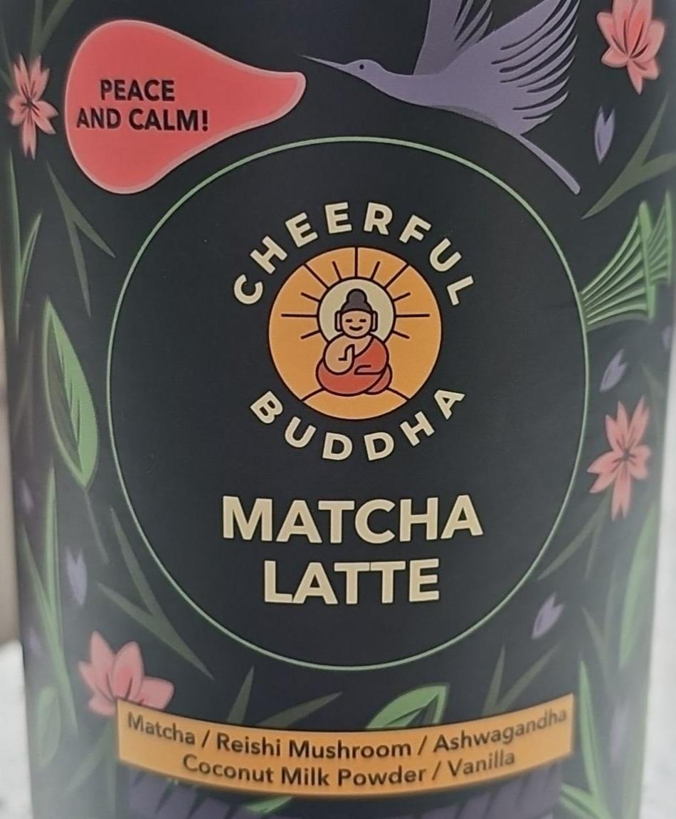 Fotografie - Matcha latte Peace and calmi Cheerful Buddha