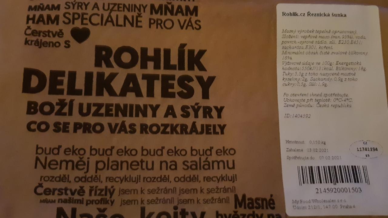 Fotografie - Řeznická šunka Rohlik.cz