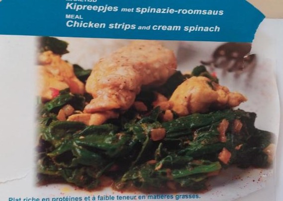 Fotografie - Chicken strips and creamy cream spinach Dieti Meal