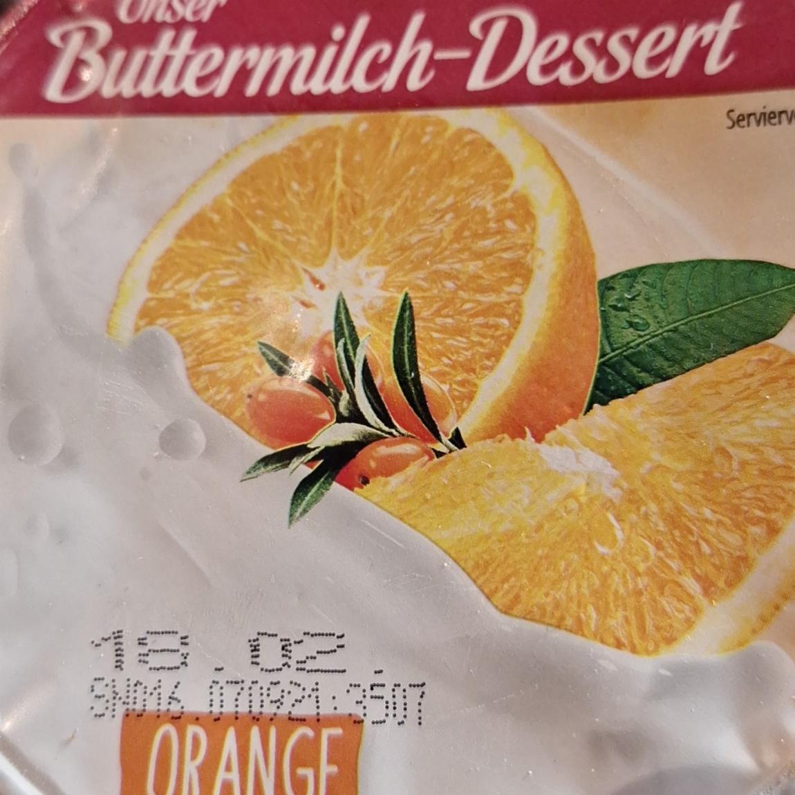 Fotografie - Buttermilch-Dessert Orange Sanddorn Sachsen Milch