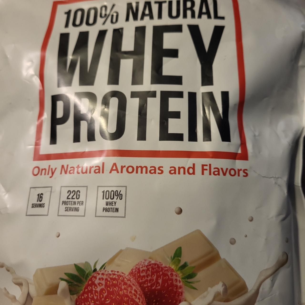 Fotografie - 100% Natural Whey Protein Strawberry White Chocolate Proteini.si