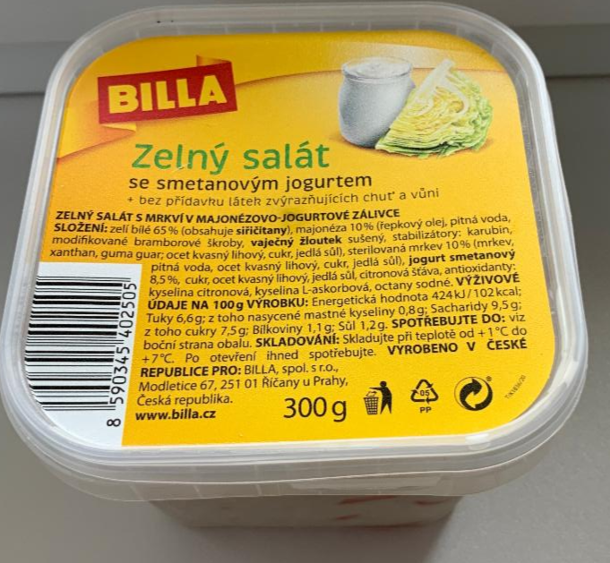 Fotografie - Zelný salát se smetanovým jogurtem Billa