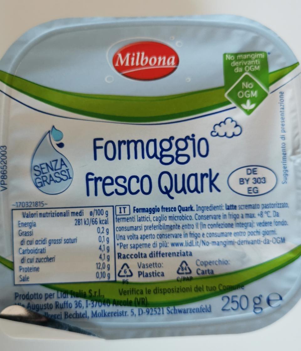 Fotografie - Formaggio fresco quark Milbona
