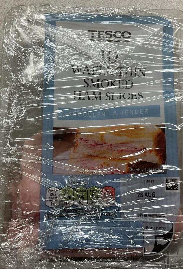 Fotografie - wafer thin smoked ham slices TESCO