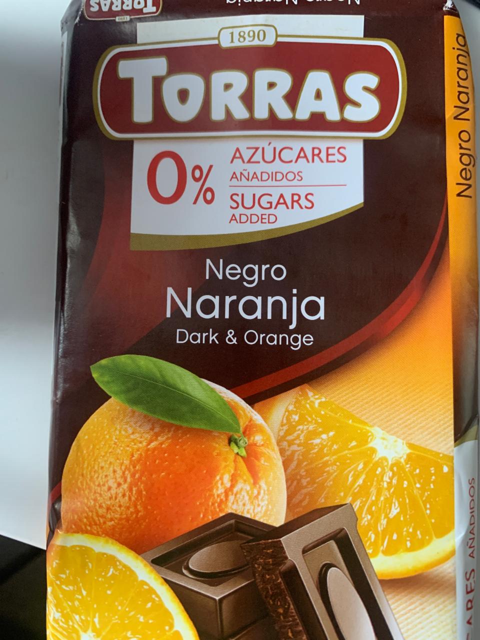 Fotografie - torras hořká čokoláda s pomerančem bez cukru