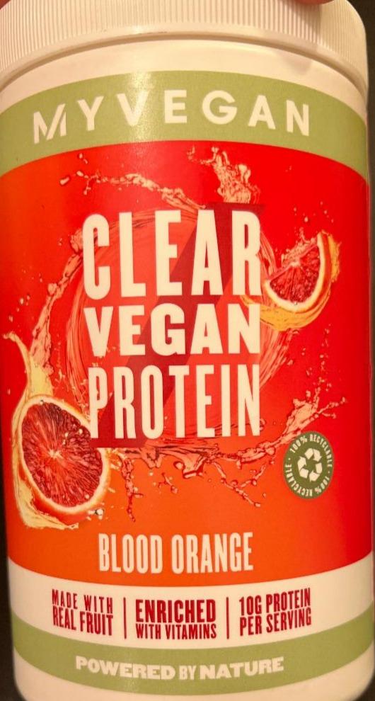 Fotografie - clear vegan protein blood orange MyVegan