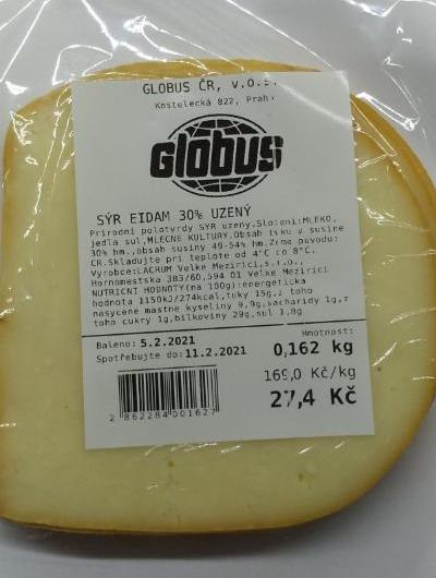 Fotografie - Sýr eidam 30% uzený Globus