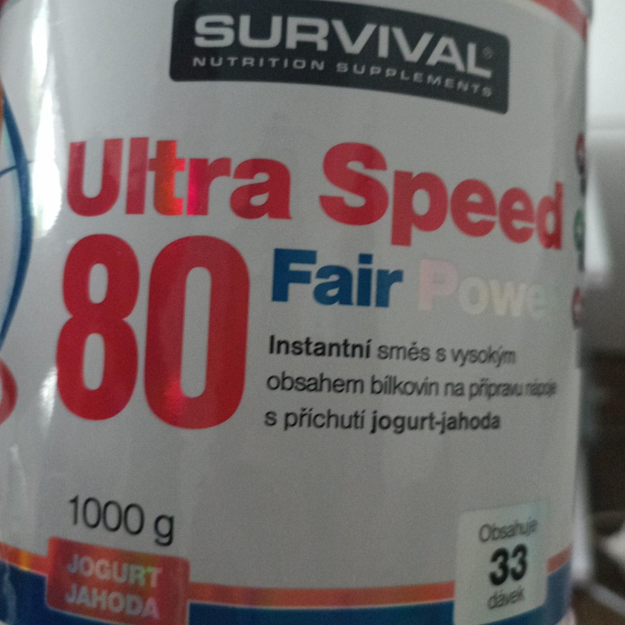 Fotografie - Ultra Speed 80 fair power Jogurt jahoda Survival Nutrition