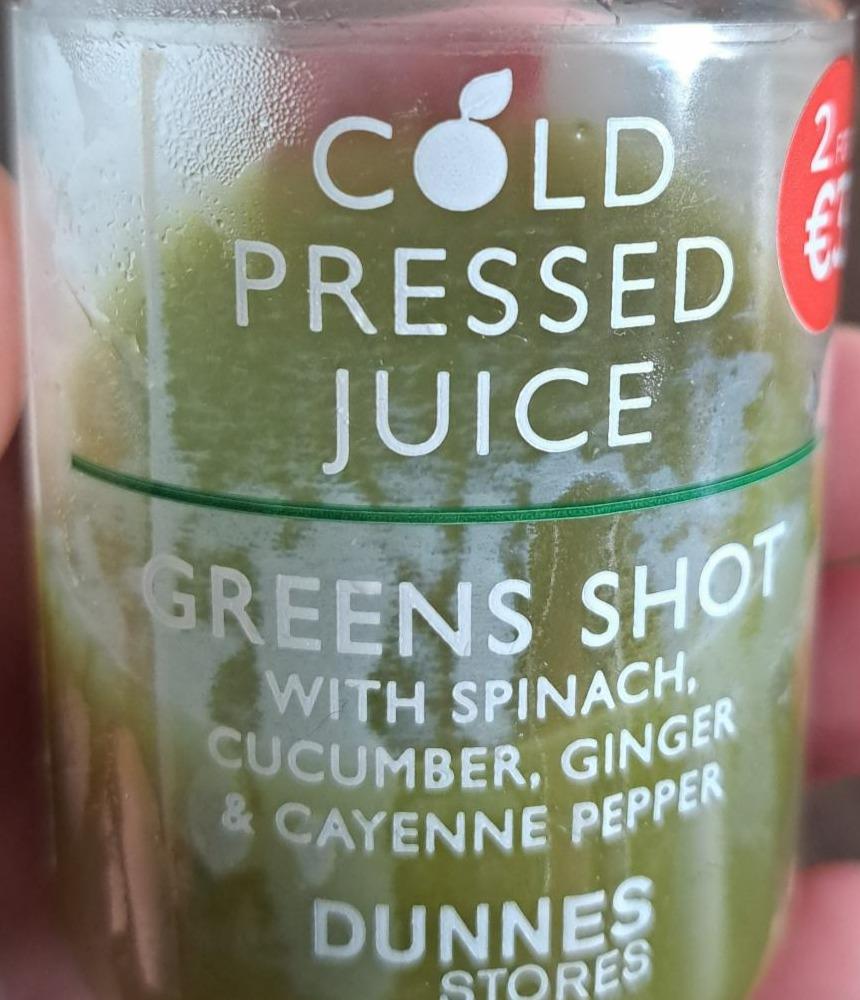 Fotografie - Greens shot with spinach, cucumber, ginger & cayenne pepper dunnes stores