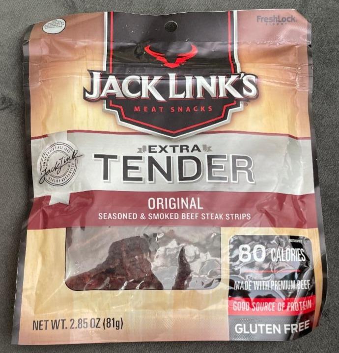 Fotografie - Extra Tender Original Seasoned & Smoked Beef Steak Strips Jack Link’s
