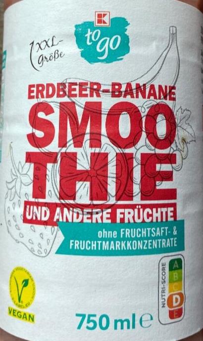 Fotografie - Smoothie Erdbeer Banane und andere früchte K-to go