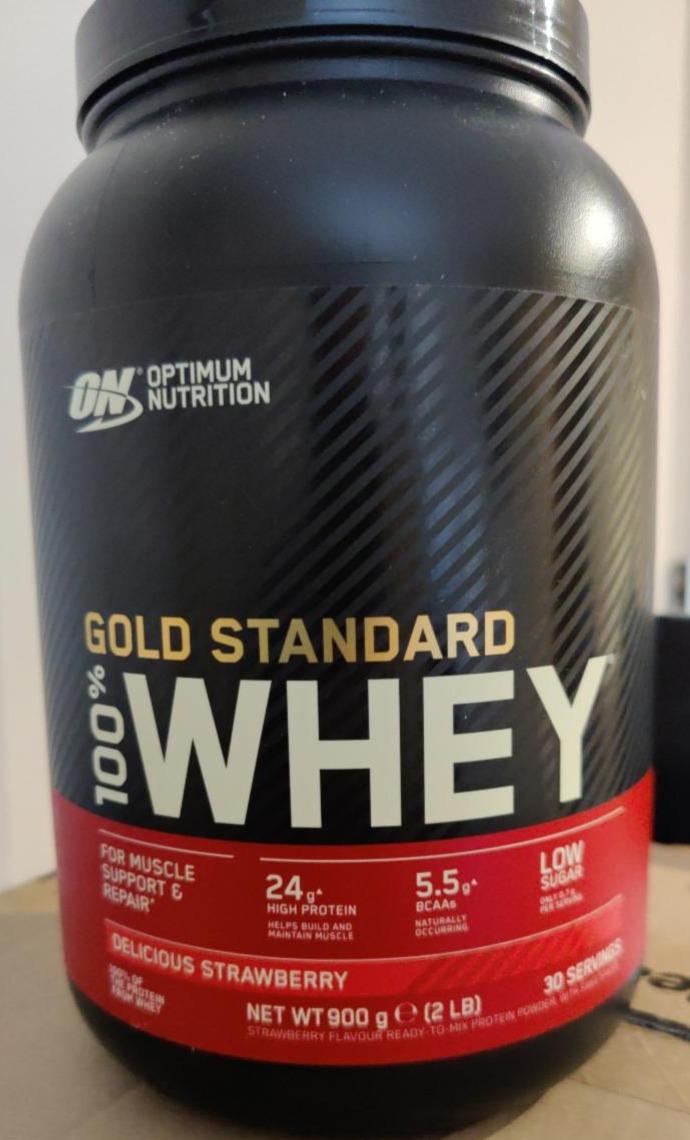 Fotografie - Gold standard 100% Whey Strawberry Optimum Nutrition