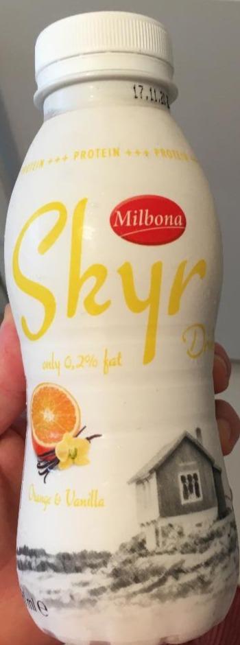 Fotografie - Skyr drink pomeranč s vanilkou Milbona
