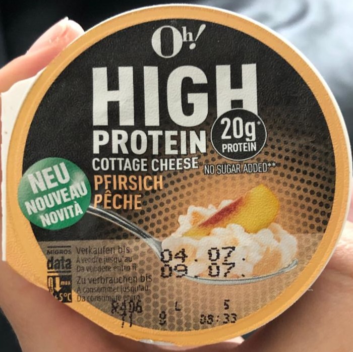 Fotografie - High protein Cottage cheese pfirsich Oh!