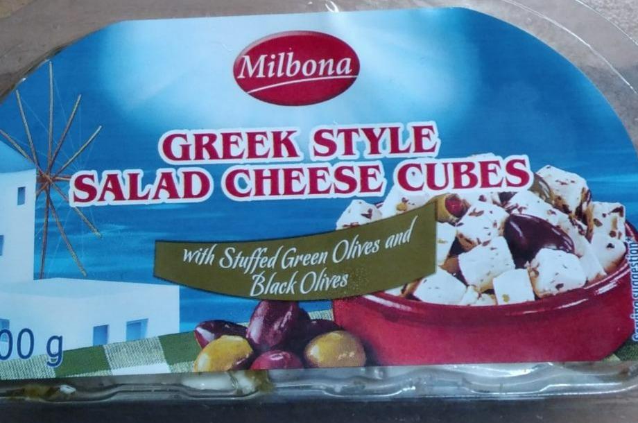Fotografie - Greek style Salad cheese cubes White olives Milbona