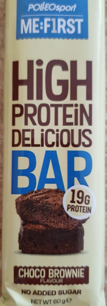 Fotografie - Me:First High Protein Delicious Bar Chocolate Brownie Polleo Sport