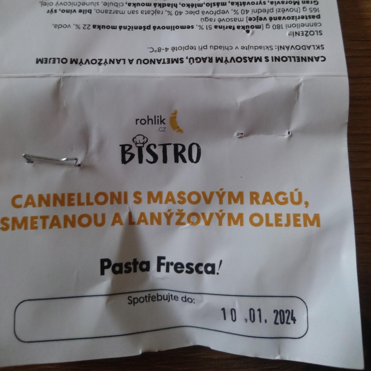 Fotografie - Canellonni s masovým ragú, smetanou a lanýžovým olejem Bistro Rohlik.cz
