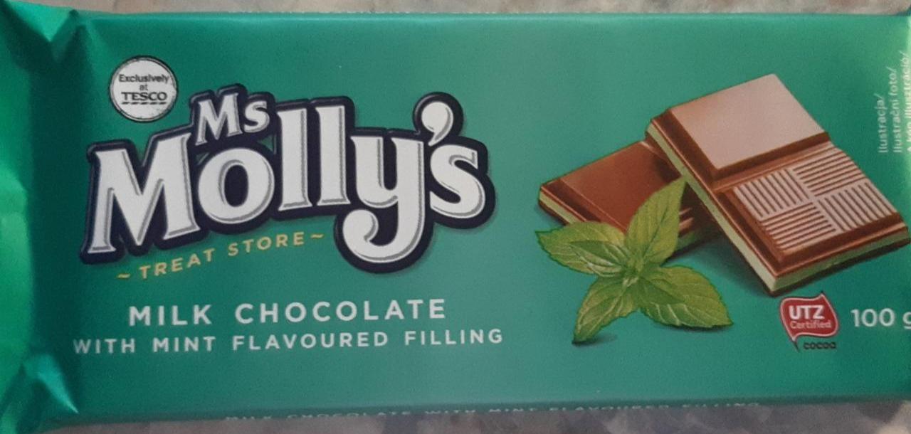 Fotografie - Milk Chocolate with Mint flavoured filling Ms Molly's
