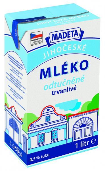 Fotografie - Jihočeské mléko trvanlivé odtučněné 0,5% Madeta