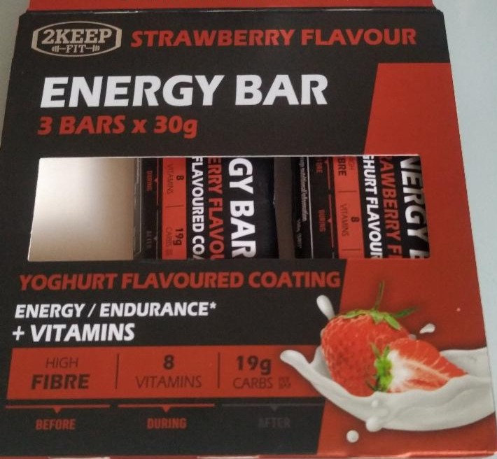 Fotografie - Energy bar strawberry flavour 2Keep Fit