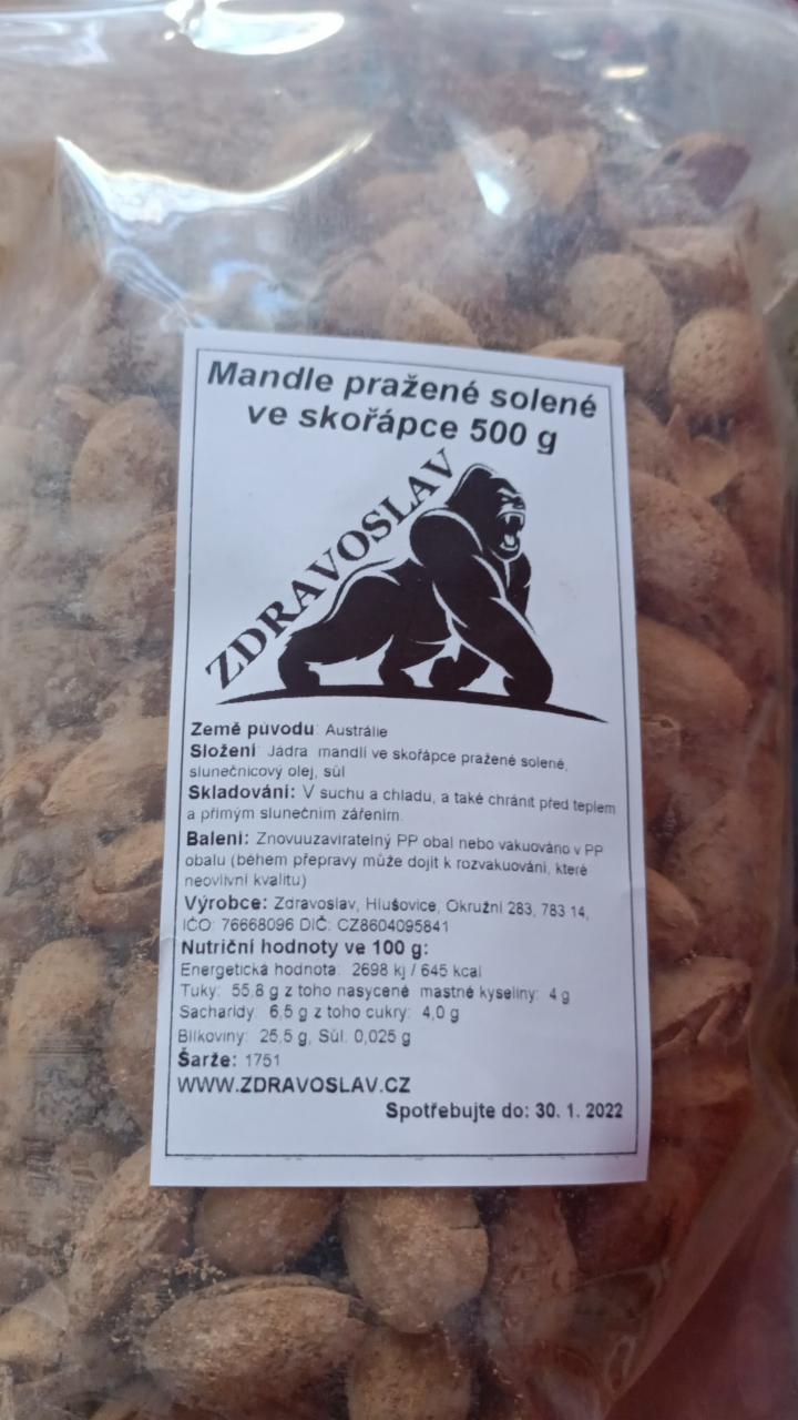 Fotografie - Mandle pražené solené ve skořápce Zdravoslav