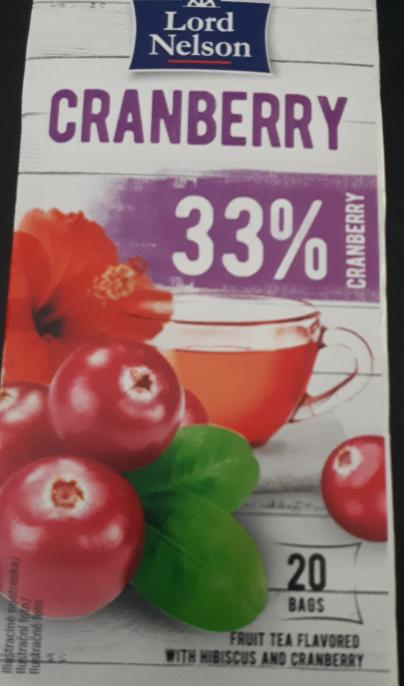Fotografie - Cranberry 33% fruit tea flavoured Lord Nelson
