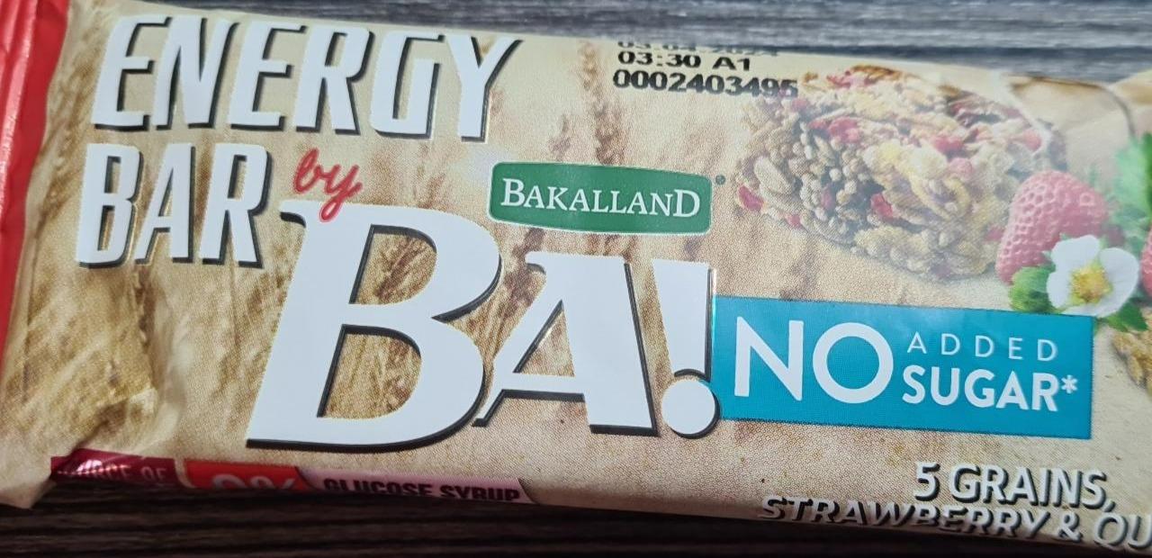 Fotografie - Energy Bar by Ba! 5 grains Strawberry & Quinoa Bakalland