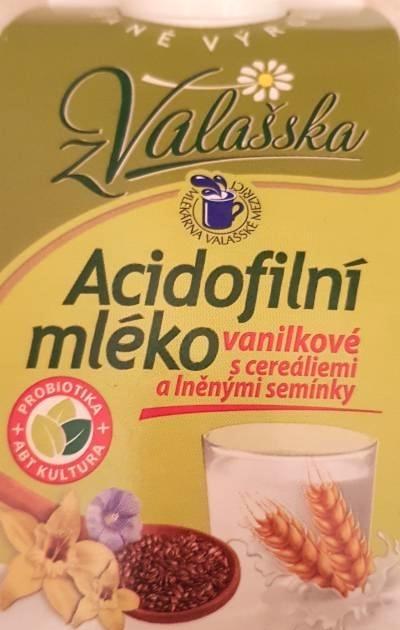 Fotografie - Acidofilní mléko vanilkové s cereáliemi a lněnými semínky Mlékárna Valašské Meziříčí