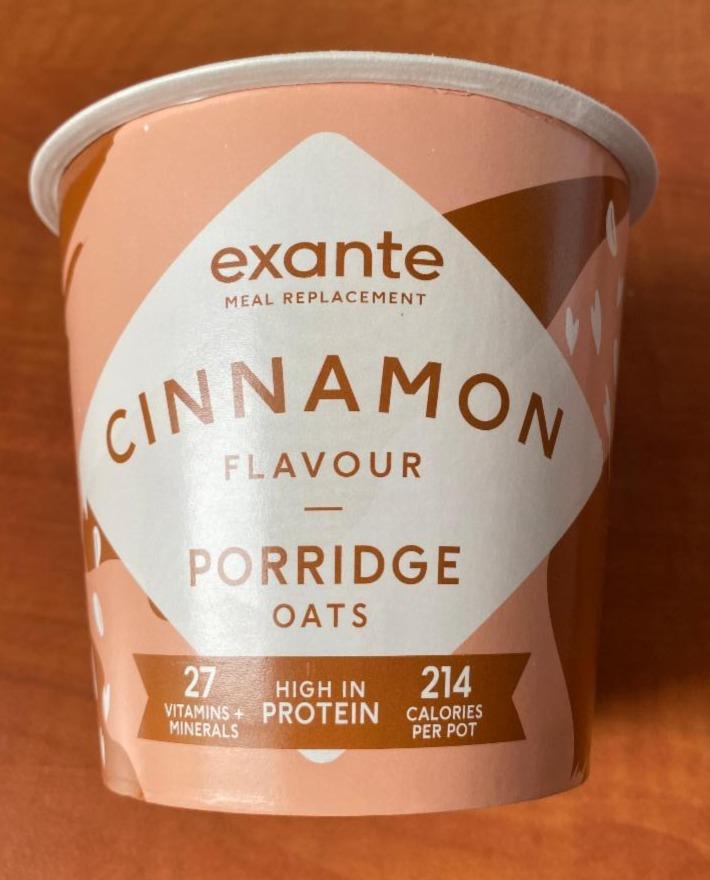 Fotografie - Meal Replacement Cinnamon Flavour Oat Porridge Exante