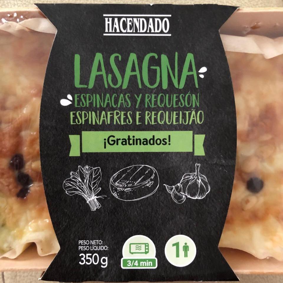 Fotografie - Lasagna Espinacas y Requesón Gratinados Hacendado