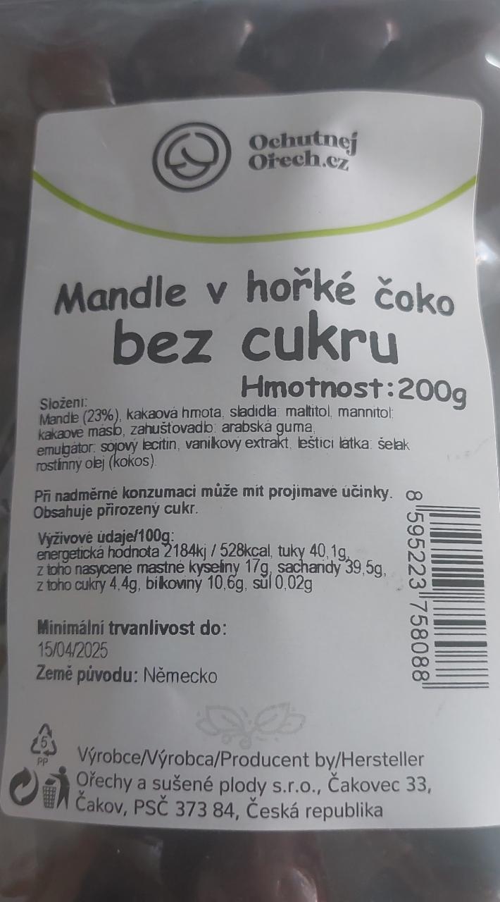 Fotografie - Mandle v hořké čoko bez cukru Ochutnejorech.cz