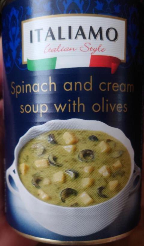 Fotografie - Spinach and cream soup with olives Italiamo