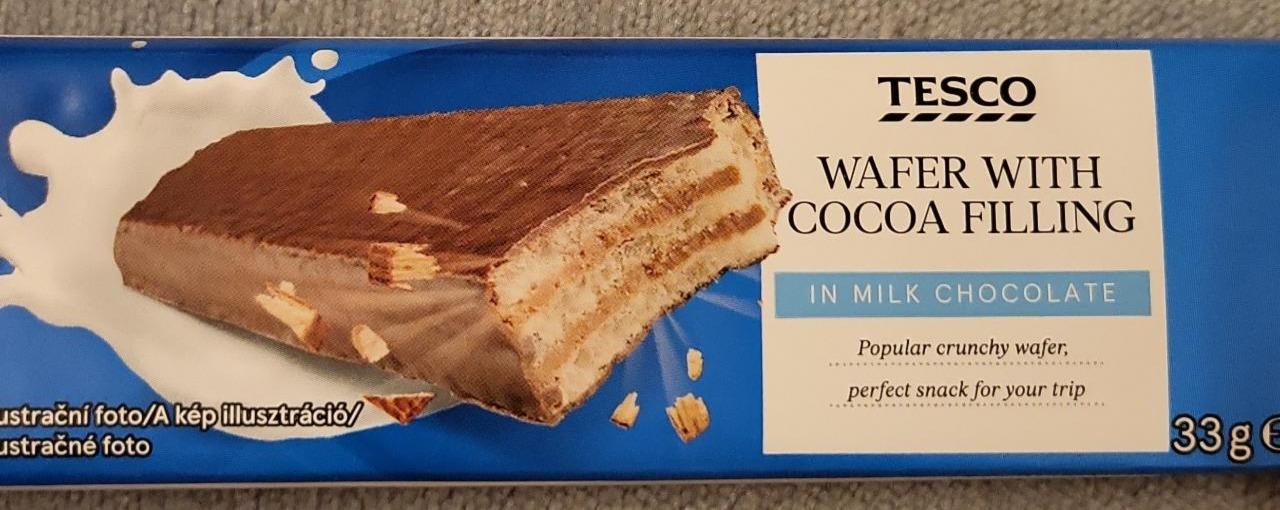 Fotografie - Wafer with cocoa filling in milk chocolate Tesco