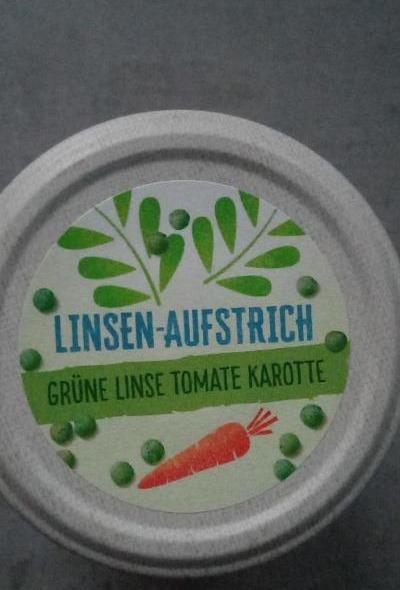 Fotografie - Bio Linsen-Aufstrich Grüne Linse Tomate Karotte Allos
