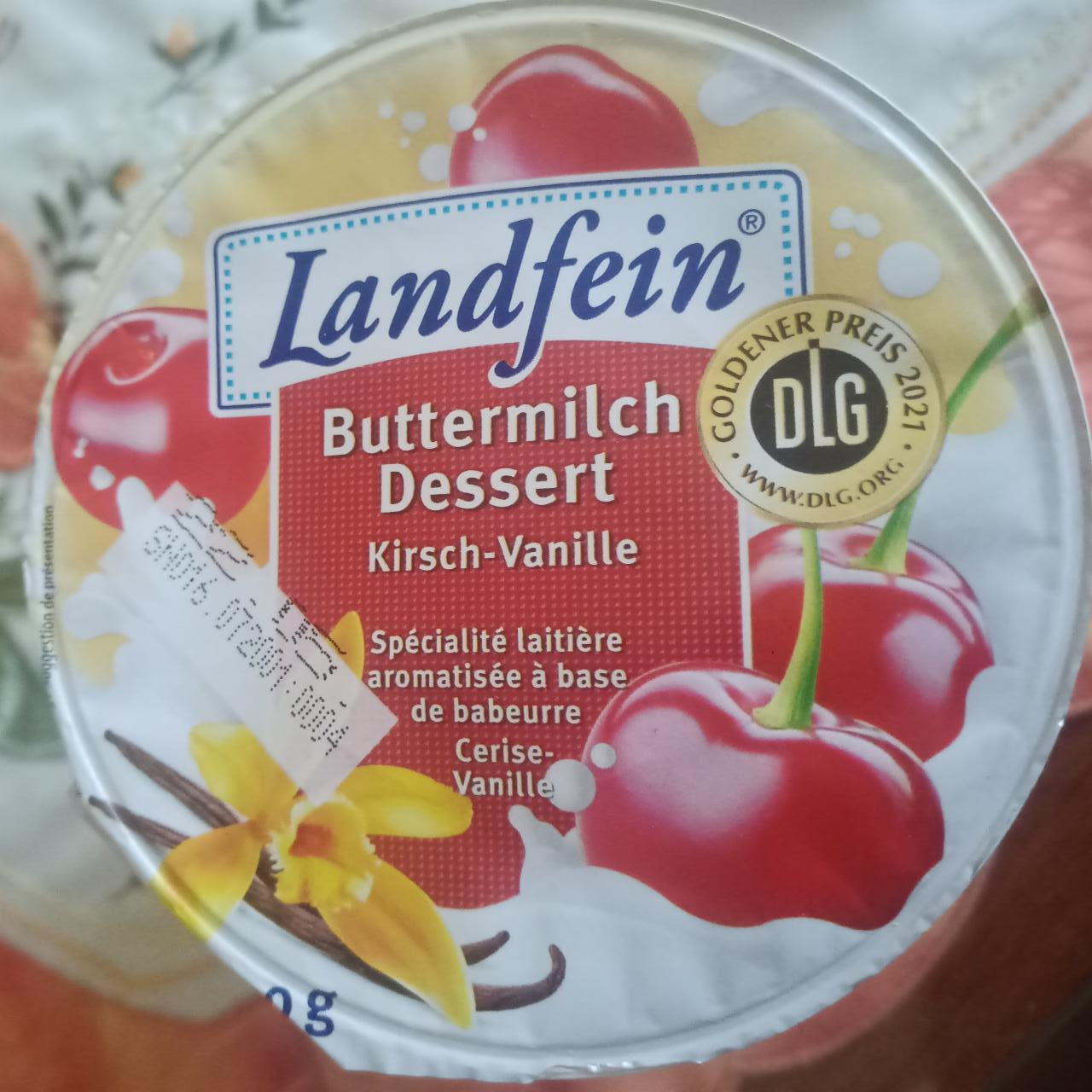 Fotografie - Buttermilch Dessert Kirsch-Vanille Landfein