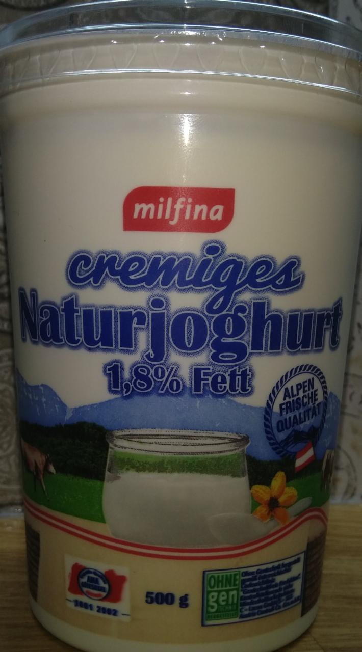 Fotografie - Cremiges Naturjoghurt 1,8% Fett Milfina