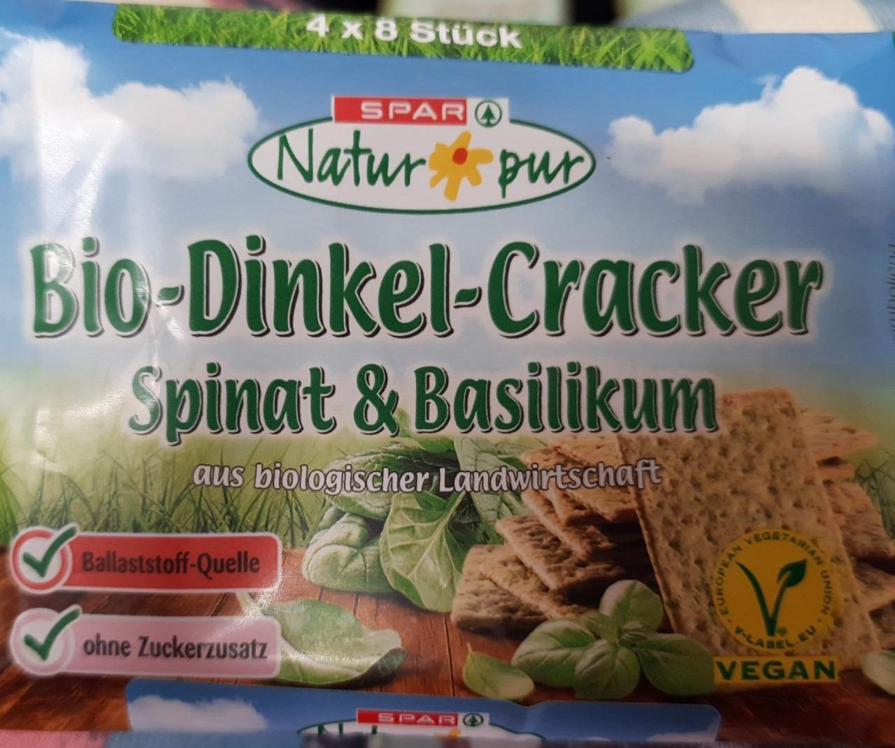 Fotografie - Bio-Dinkel-Cracker Spinat & Basilikum Spar Natur pur