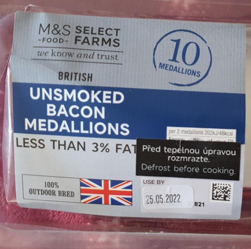Fotografie - Select Farms 10 Unsmoked Bacon Medallions M&S Food