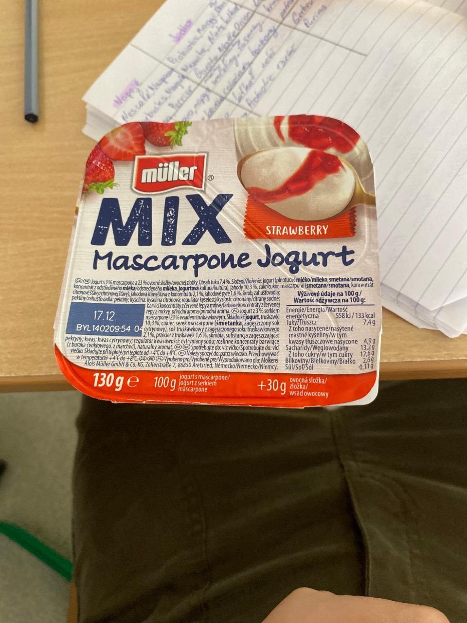 Fotografie - Müller mix jahodový jogurt 150g