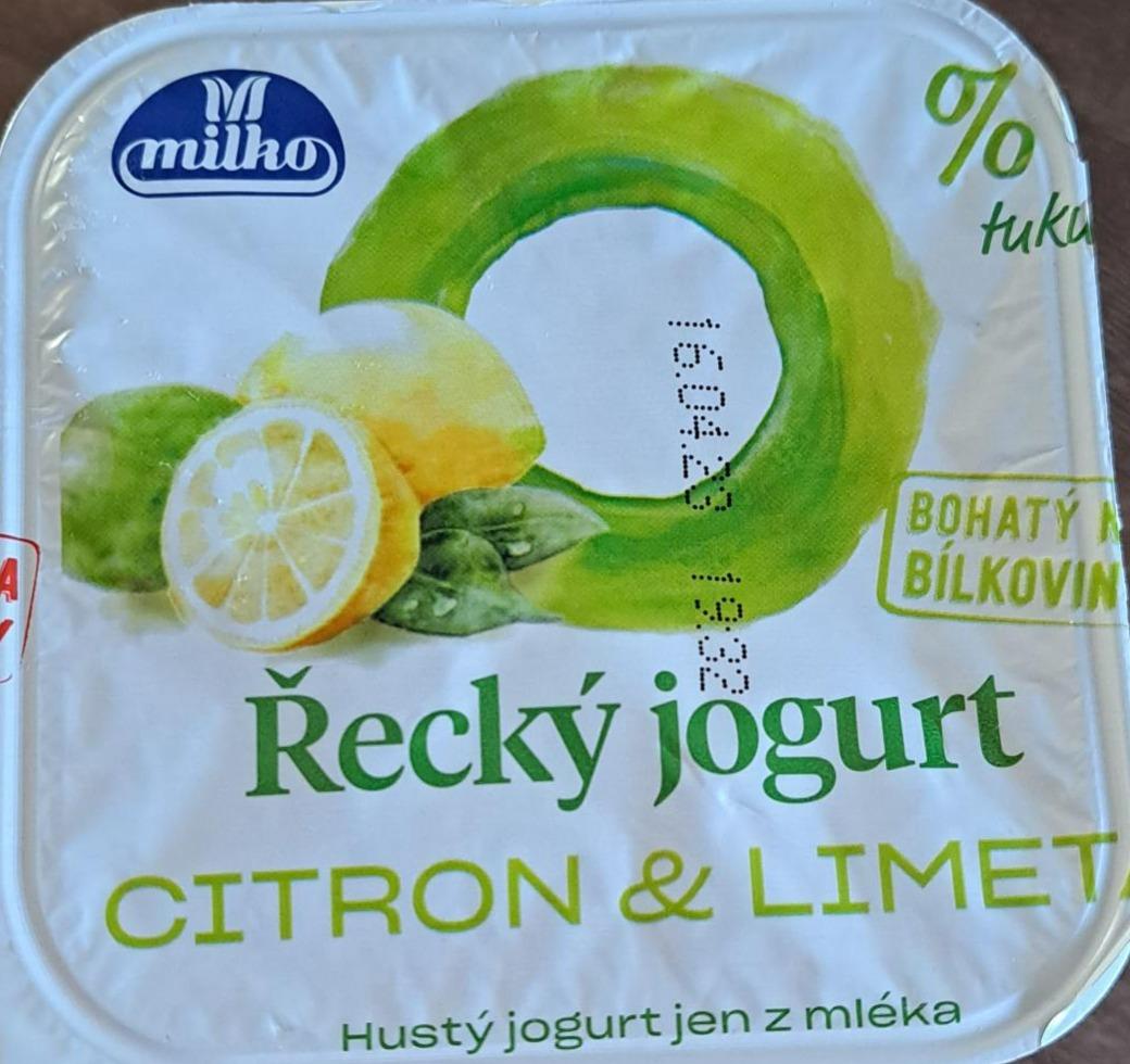 Fotografie - Řecký jogurt 0% tuku citron & limetka Milko