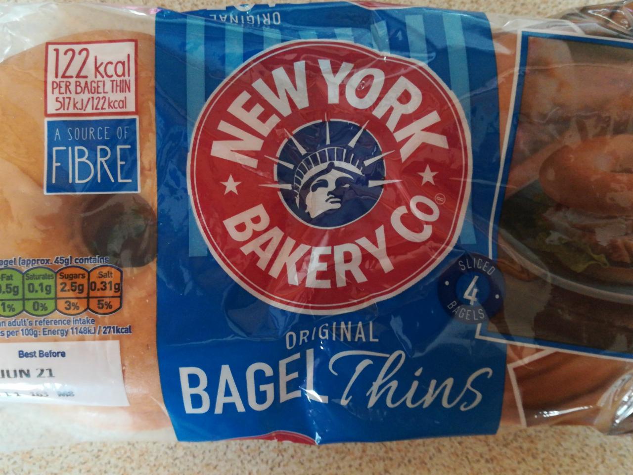 Fotografie - 4 Original Sliced Bagel Thins New York Bakery Co.