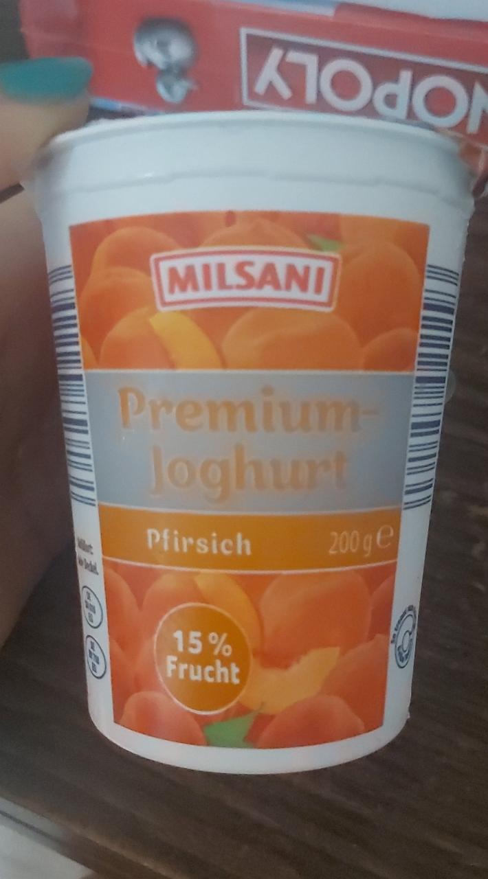 Fotografie - ovocný jogurt premium pfirsich Milsani