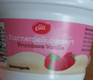 Fotografie - Karnemelk dessert framboos vanille Ella