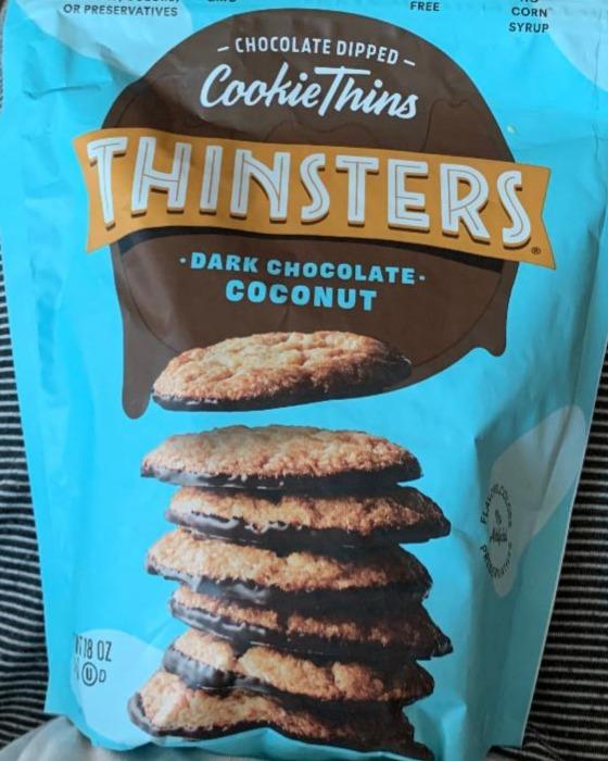 Fotografie - Thinsters Dark Chocolate Coconut Cookie Thins Thinsters
