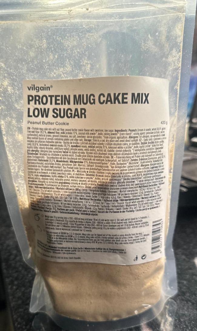 Fotografie - Protein Mug Cake Mix Low Sugar Peanut Butter Cookie Vilgain