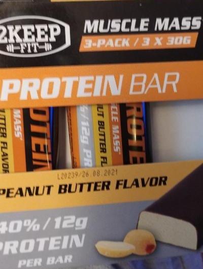 Fotografie - Muscle Mass Protein Bar Peanut Butter Flavor 2Keep Fit