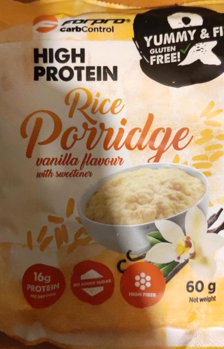 Fotografie - High Protein Rice Porridge Vanilla flavour with sweetener Forpro