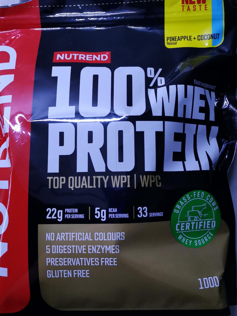 Fotografie - 100% whey protein pineapple + coconut (ananas + kokos) Nutrend