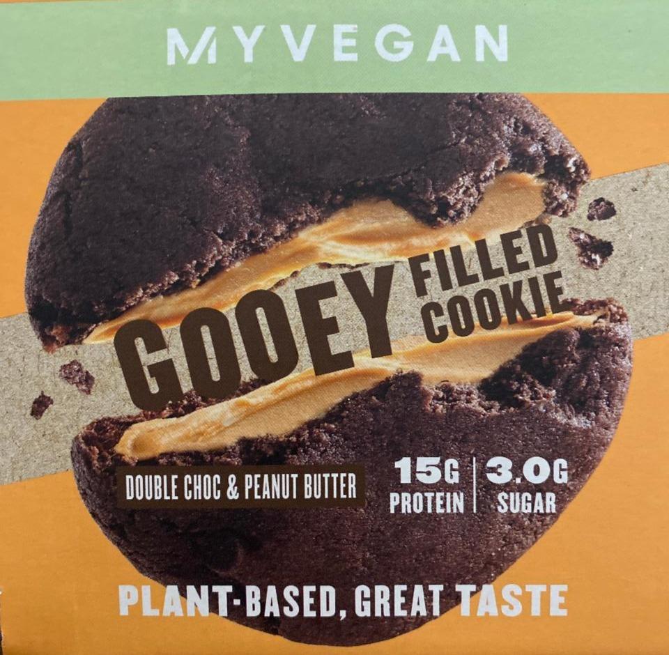 Fotografie - Gooey Filled Protein Cookie Double Chocolate & Peanut Butter MyVegan